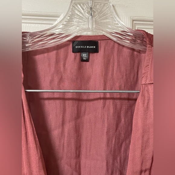 BUCKLE BLACK Surplice Tank Top Woven V-neck Lace Bodice Elastic Hem Size XL - Picture 8 of 11